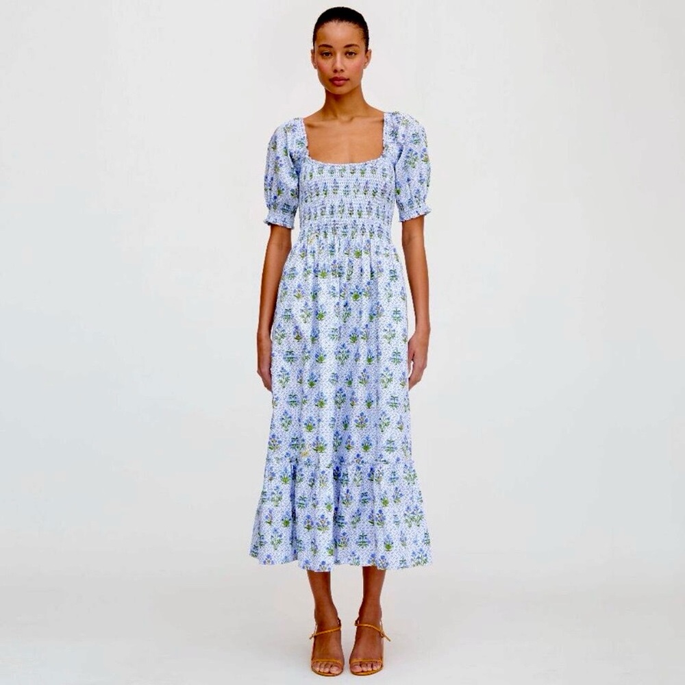Hill House Louisa in Blue Block Print